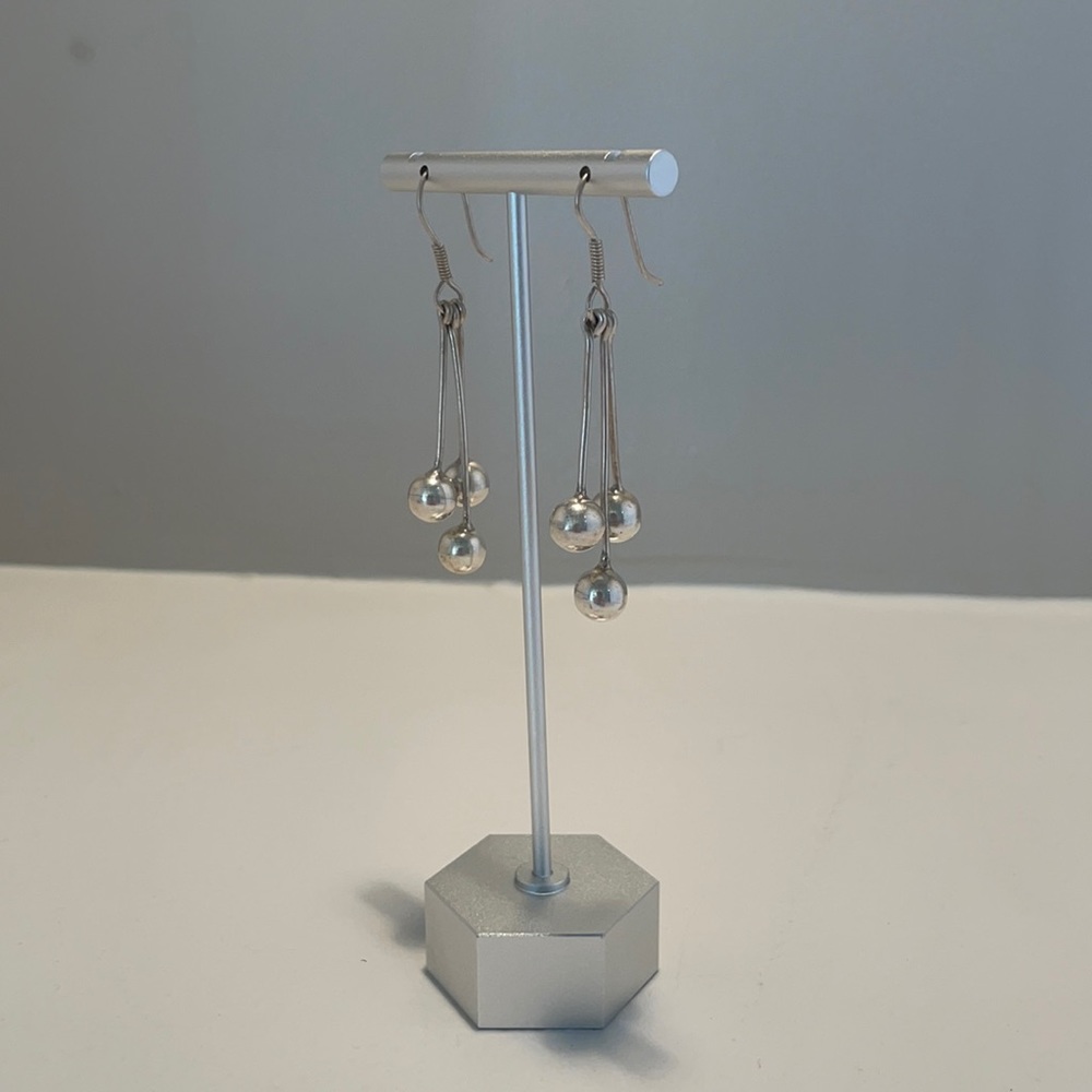 Triple Drop Earrings In Sterling Silver